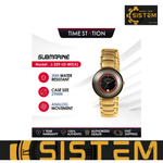 SUBMARINE Fashion Analog Couple Watch Stainless Steel 30MWaterproof Red Diamond Jam Lelaki Jam Perempuan Jam CoupleJ-229