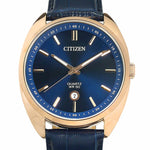 CITIZEN Quartz Blue Dial Blue Leather Men's Watch BI5093-01L