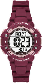 Skechers Women's Quartz Metal and Silicone Sports Digital Watch SR2110