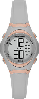 Skechers Women's Quartz Metal and Silicone Sports Digital Watch SR2107