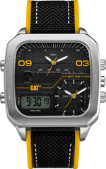 CATERPILAR AS.149.21.137 Retro D Multi Watch Black/Yellow Dial w/Silicone Strap
