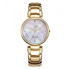 Citizen Eco-Drive Mother of Pearl Dial Rose Gold Plated Watch EM0853-81Y