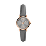 Fossil Carlie Mini Three-Hand Gray Leather Watch ES5068