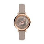 Fossil Jacqueline Solar Gray Leather Watch