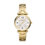 Fossil Carlie Three-Hand Date Gold-Tone Stainless Steel Watch Women ES5159