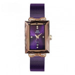 ROSCANI BL S07262 Purple Dial Stainless Steel Strap Analog Women Watch