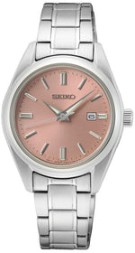 Seiko SUR529P1 Analog Quartz Salmon Dial Sapphire Crystal Glass Stainless Steel Women's Watch