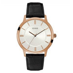 GUESS W0664G4 MEN'S ANALOG QUARTZ BLACK LEATHER STRAP WATCH