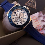 GUESS W0674G4 MEN'S MULTIFUNCTION QUARTZ BLUE SILICONE STRAP WATCH