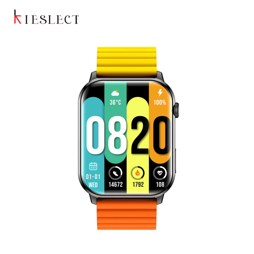 Kieslect KS Calling Smart Watch Ultra Amoled Display Strap color OG/YE/BK + BK