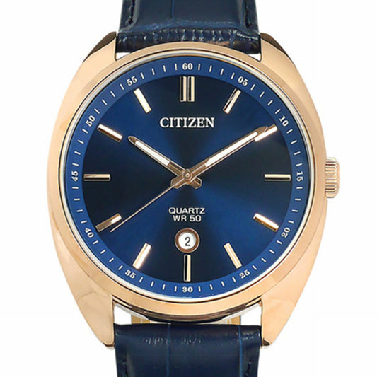 CITIZEN Quartz Blue Dial Blue Leather Men's Watch BI5093-01L