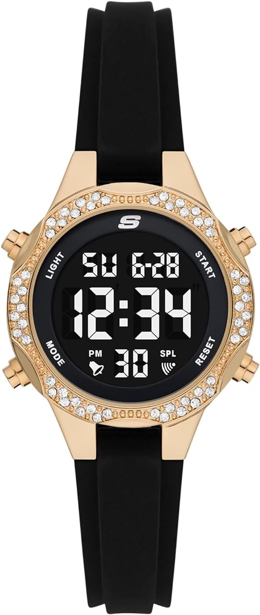 Skechers Women's Quartz Metal and Silicone Sports Digital Watch SR6281