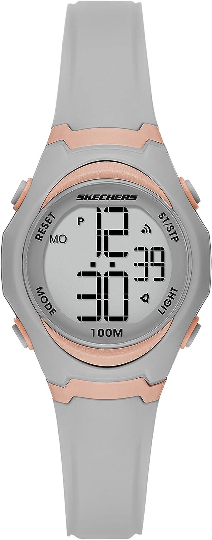 Skechers Women's Quartz Metal and Silicone Sports Digital Watch SR2107