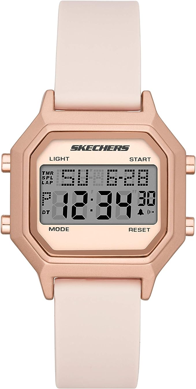 Skechers Women's Quartz Metal and Silicone Sports Digital Watch SR6195