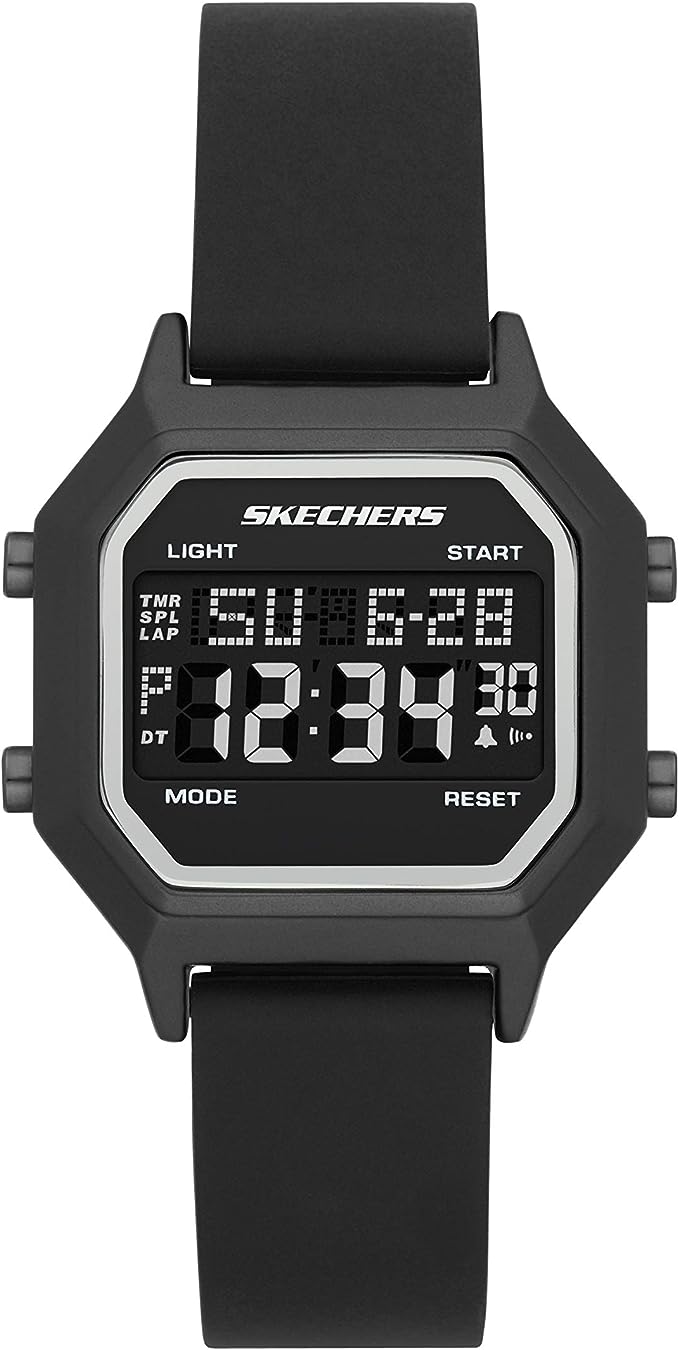 Skechers Women's Quartz Metal and Silicone Sports Digital Watch SR6194