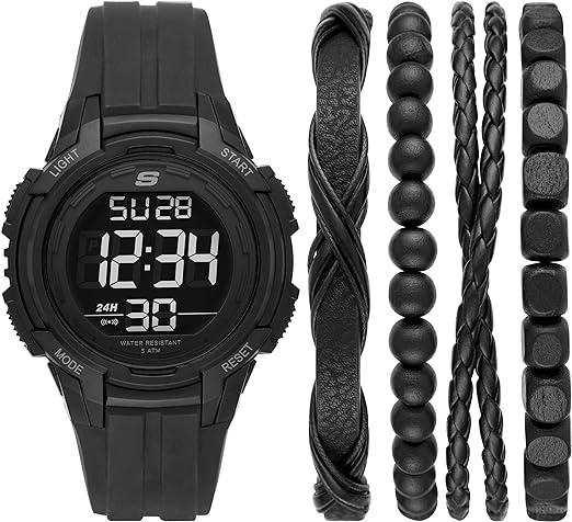 Skechers Men's Quartz Watch and Stackable Bracelet or Interchangeable Band Gift Set SR9031