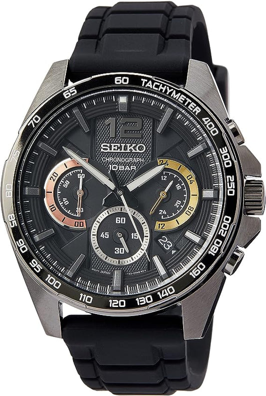 Seiko Men's Quartz Watch Stainless Steel with Silicone Strap