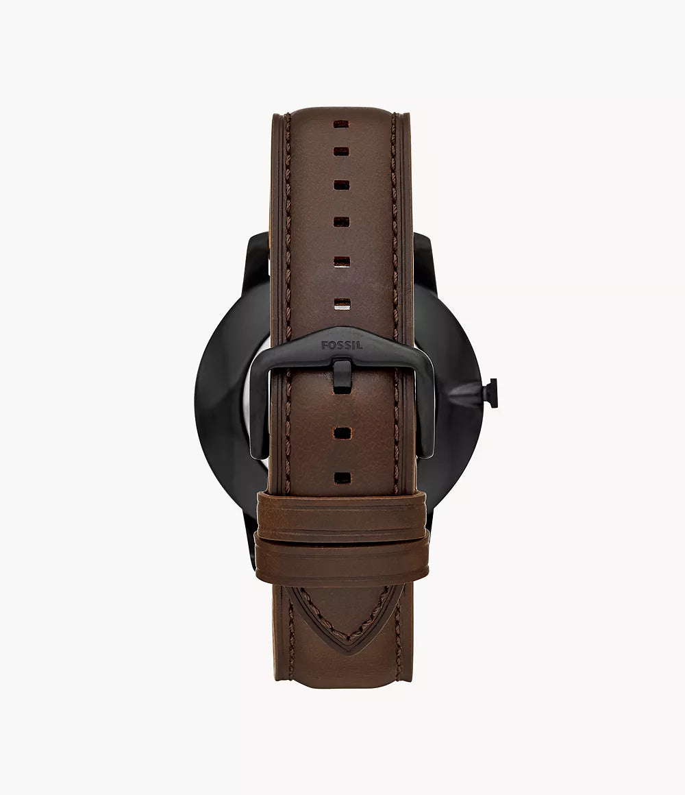 Fossil Minimalist Three-Hand Brown Leather Watch FS5551