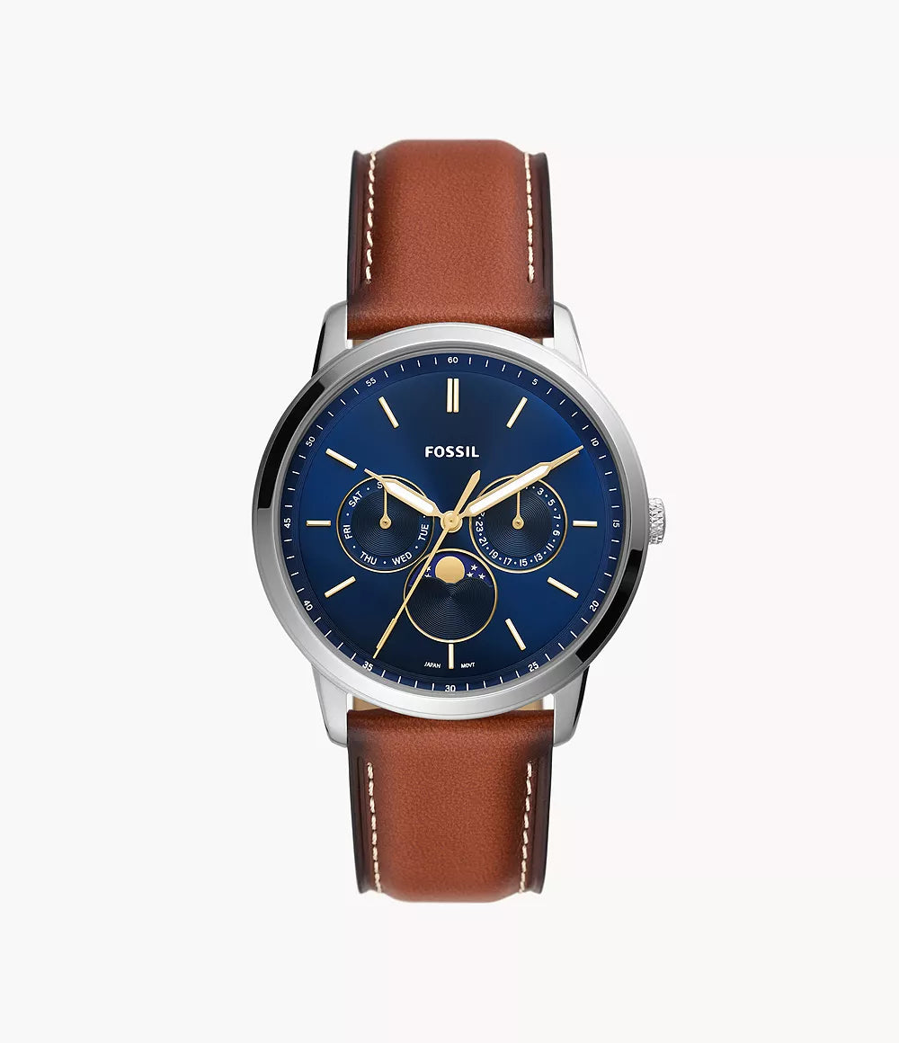 Fossil Neutra Moonphase Multifunction Brown LiteHide™ Leather Watch FS5903