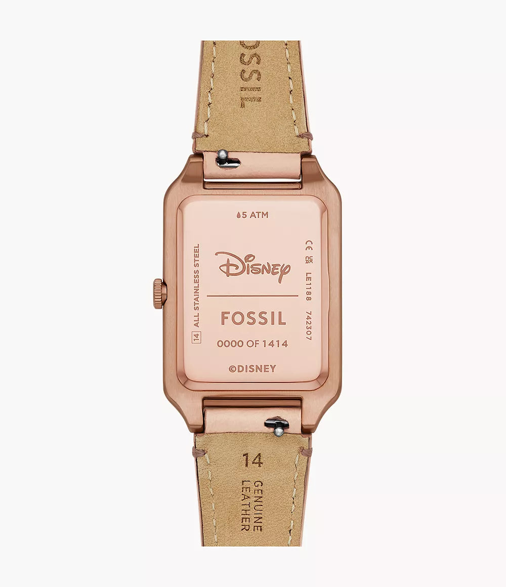 Disney Fossil Limited Edition Three-Hand Blush Leather Watch