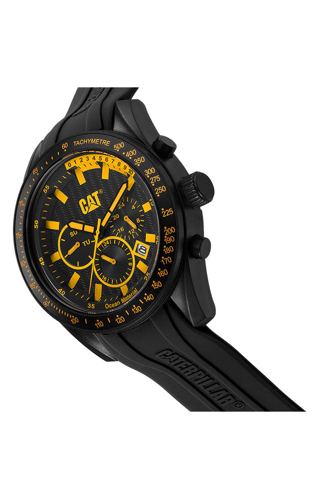 CATERPILLAR Oceania Multifunction Black Rubber Strap LQ-169-21-127