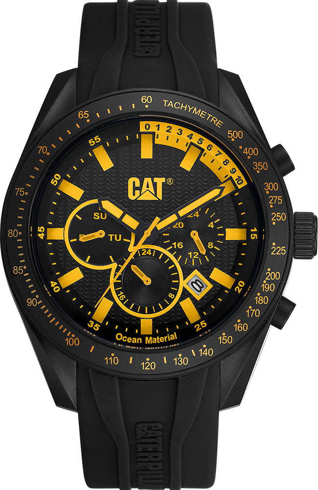 CATERPILLAR Oceania Multifunction Black Rubber Strap LQ-169-21-127