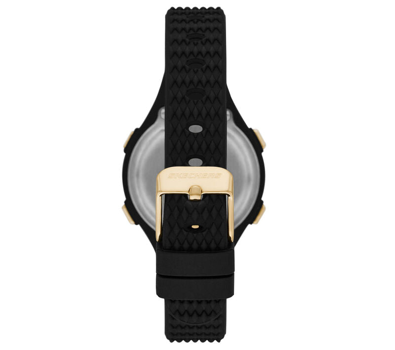 Skechers Elkwood Gold Bezel Black Watch