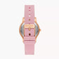 Skechers Vanowen Women's 32MM Metal Glitz Case and Silicone Strap Quartz Analog Watch, Rose Gold & Pink