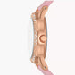 Skechers Vanowen Women's 32MM Metal Glitz Case and Silicone Strap Quartz Analog Watch, Rose Gold & Pink