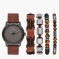Skechers Men's Gift Sets Watch with Cognac Strap and Gunmetal Case with Bracelet Accessories SR9090