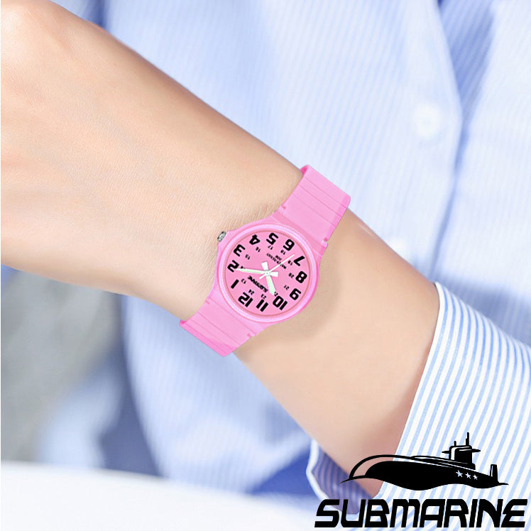 SUBMARINE Fashion Cute Student Analog Watch Simple Design Waterproof Kids