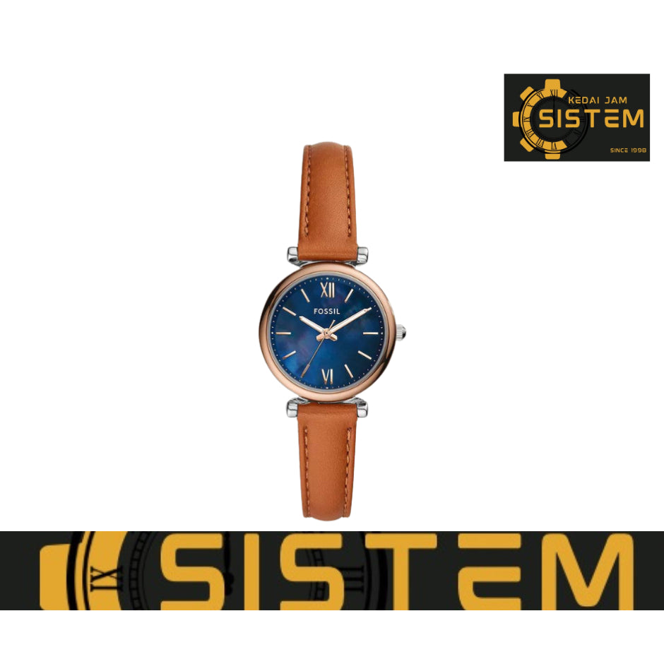 FOSSIL Carlie Mini Three-Hand Tan Leather Watch ES4701