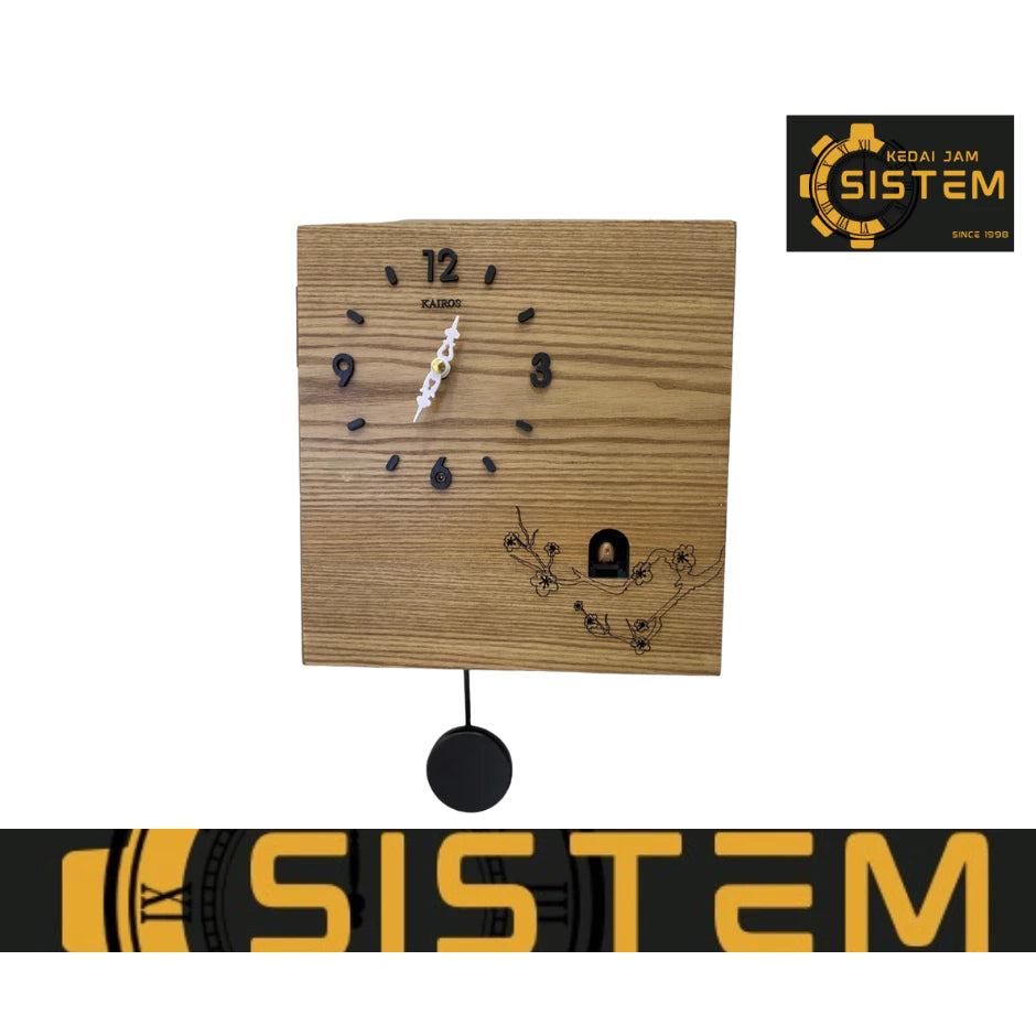 Wall Clock Kairos Wooden Case Classic Design Brown Cuckoo Clock KS217