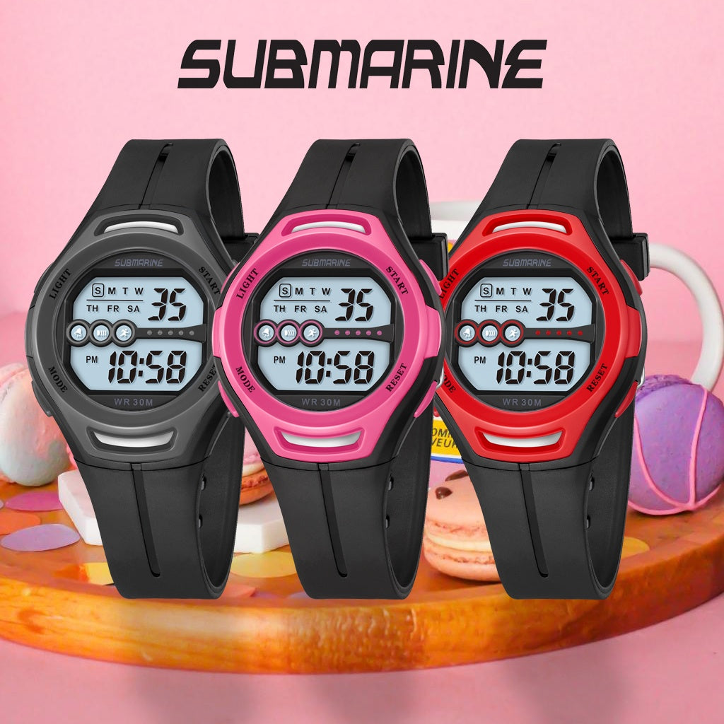 SUBMARINE Kids Watch Fashion Sports Digital Watch EL Light Waterproo