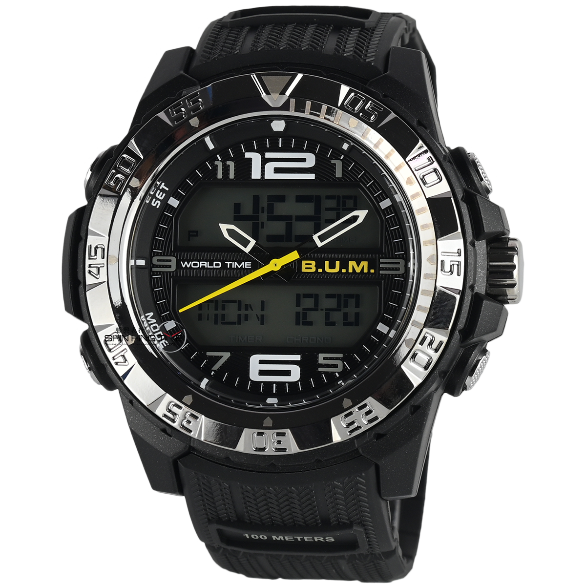 BUM Equipment B954 Men Analogue Quartz & Digital Rubber Strap Watch