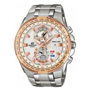 CASIO EDIFICE EFR-550D-7A MEN'S DUAL DIAL WORLD TIME ALARM STEEL WATCH EFR-550D-7AV