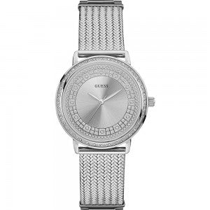 GUESS W0836L2 WOMEN'S ANOLOG QUARTZ SILVER STAINLESS STEEL STRAP WATCH